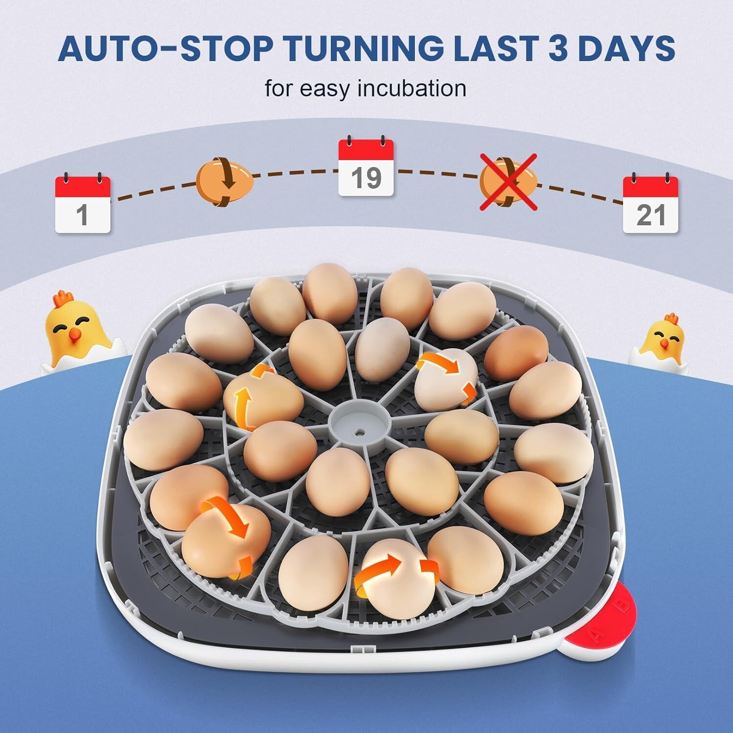 24 Egg Incubator for Hatching w/Automatic Egg Turner Temperature Display Gift🌱