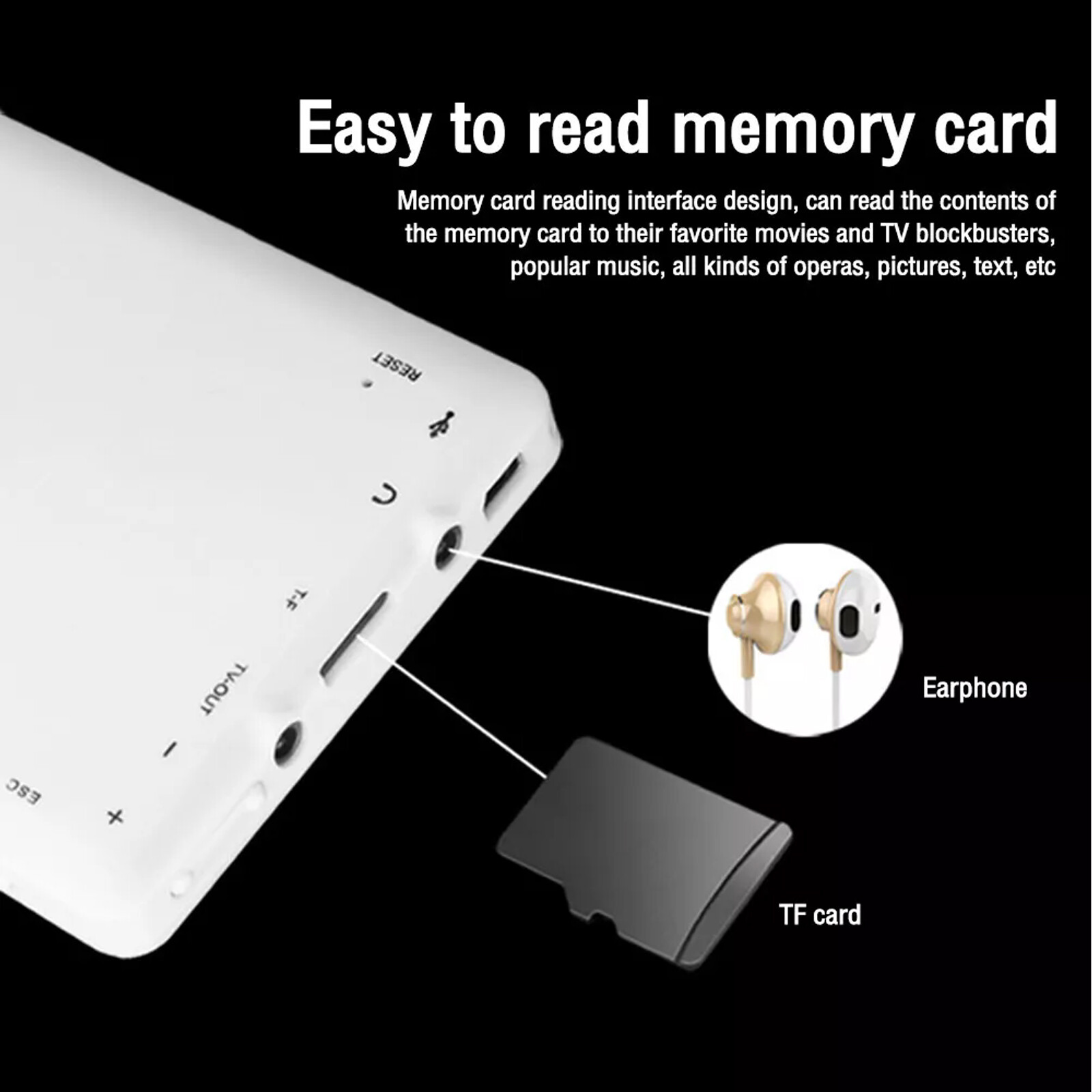 MP4 MP5 Video Player 4.3" Touch Screen MP3 Music Small Tablet Learning Tool