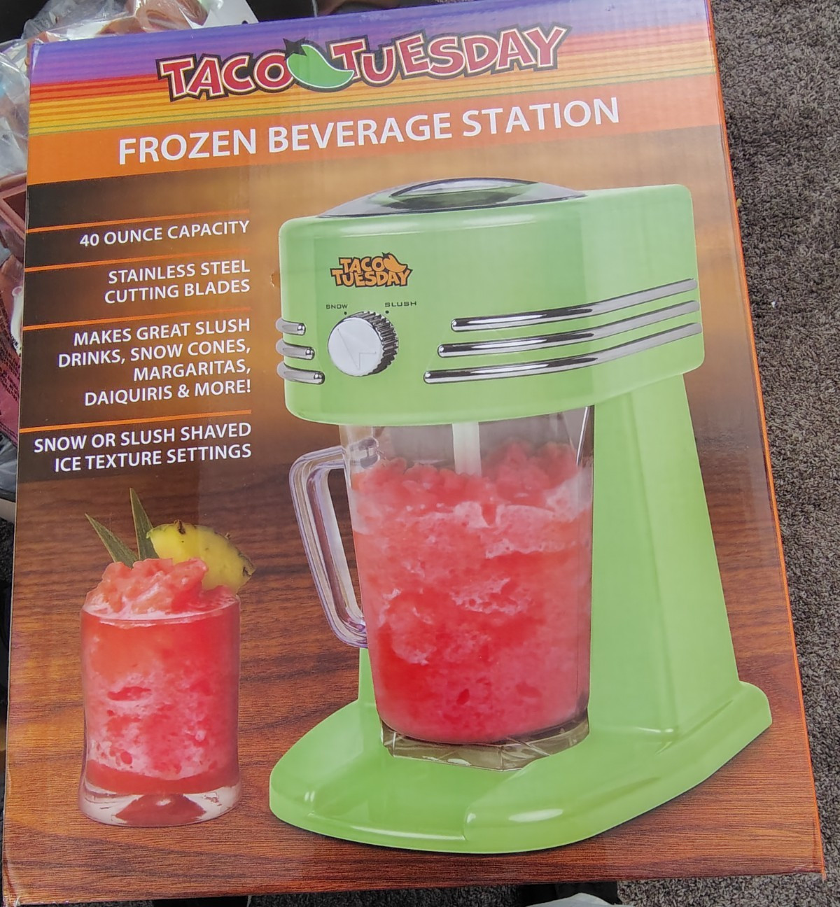 Taco Tuesday Frozen Beverage Blender 40 oz Snow Slush Margaritas Daiquiris