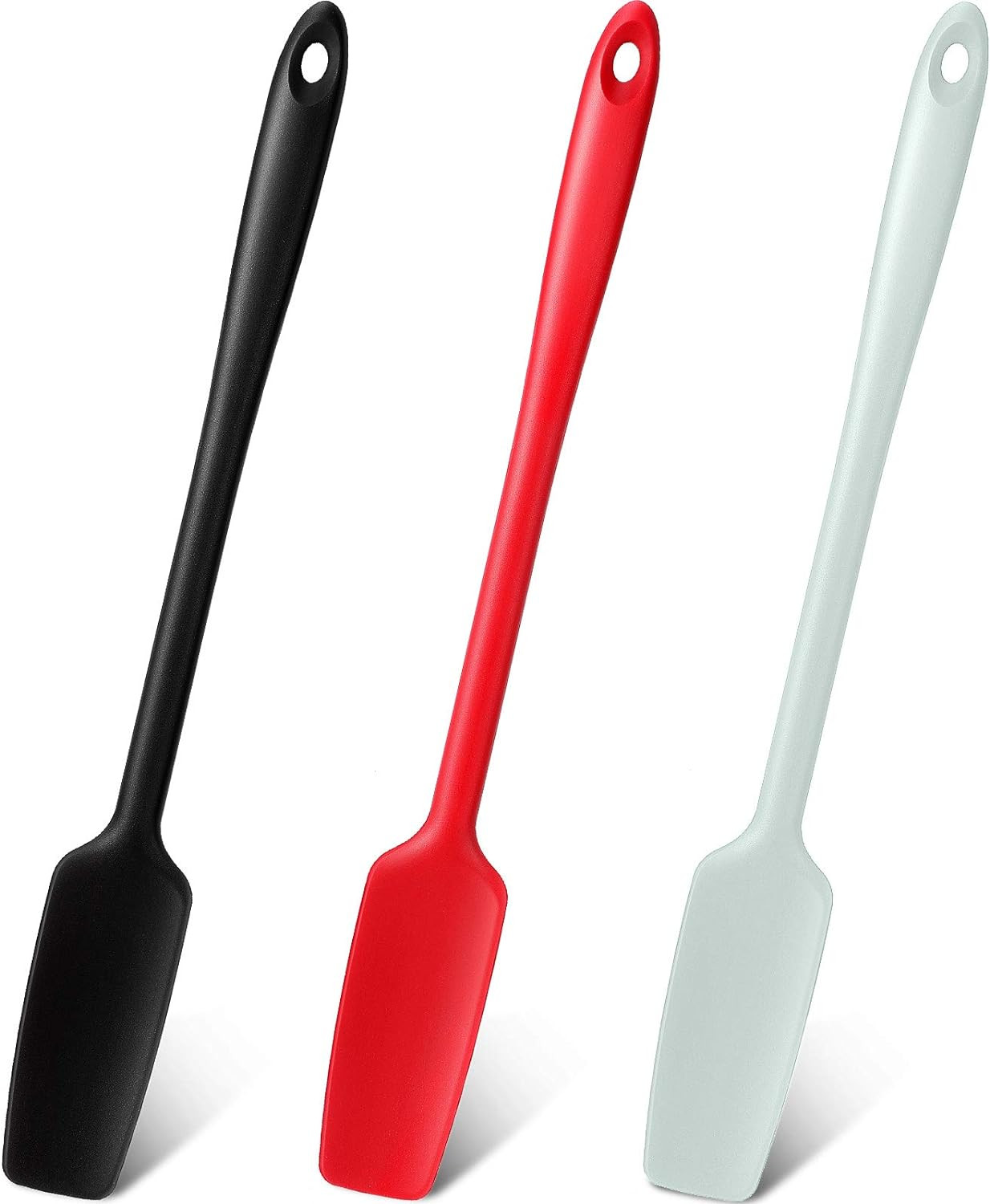 3 Pieces Silicone Jar Spatula Long Handle Rubber Spatula Heat Resistant Non-Stic