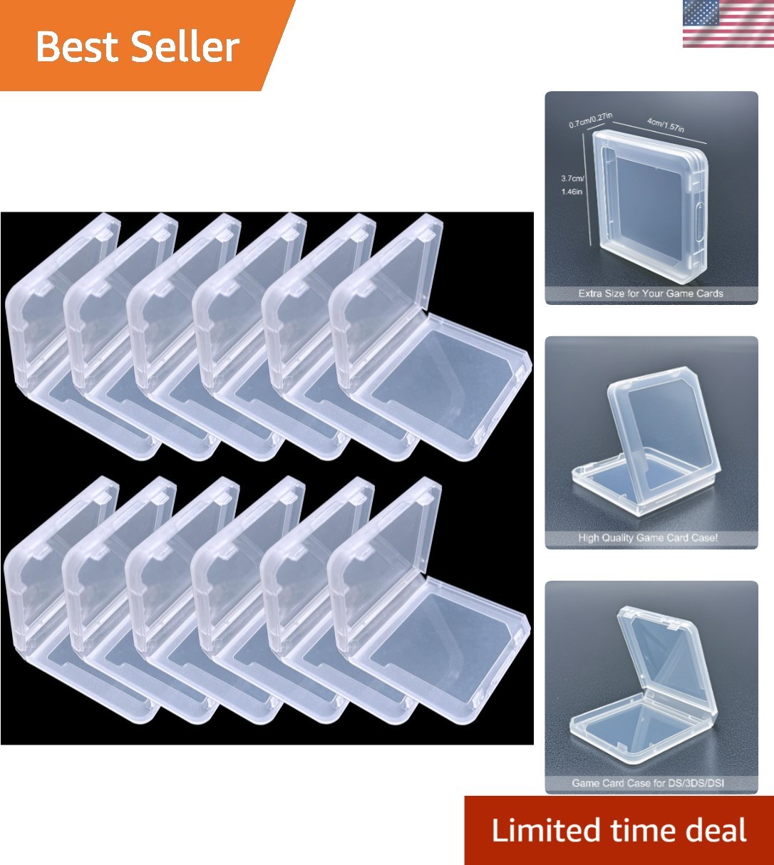 Transparent 12-Compartment Game Card Cases - Ultimate Protection for Gamers