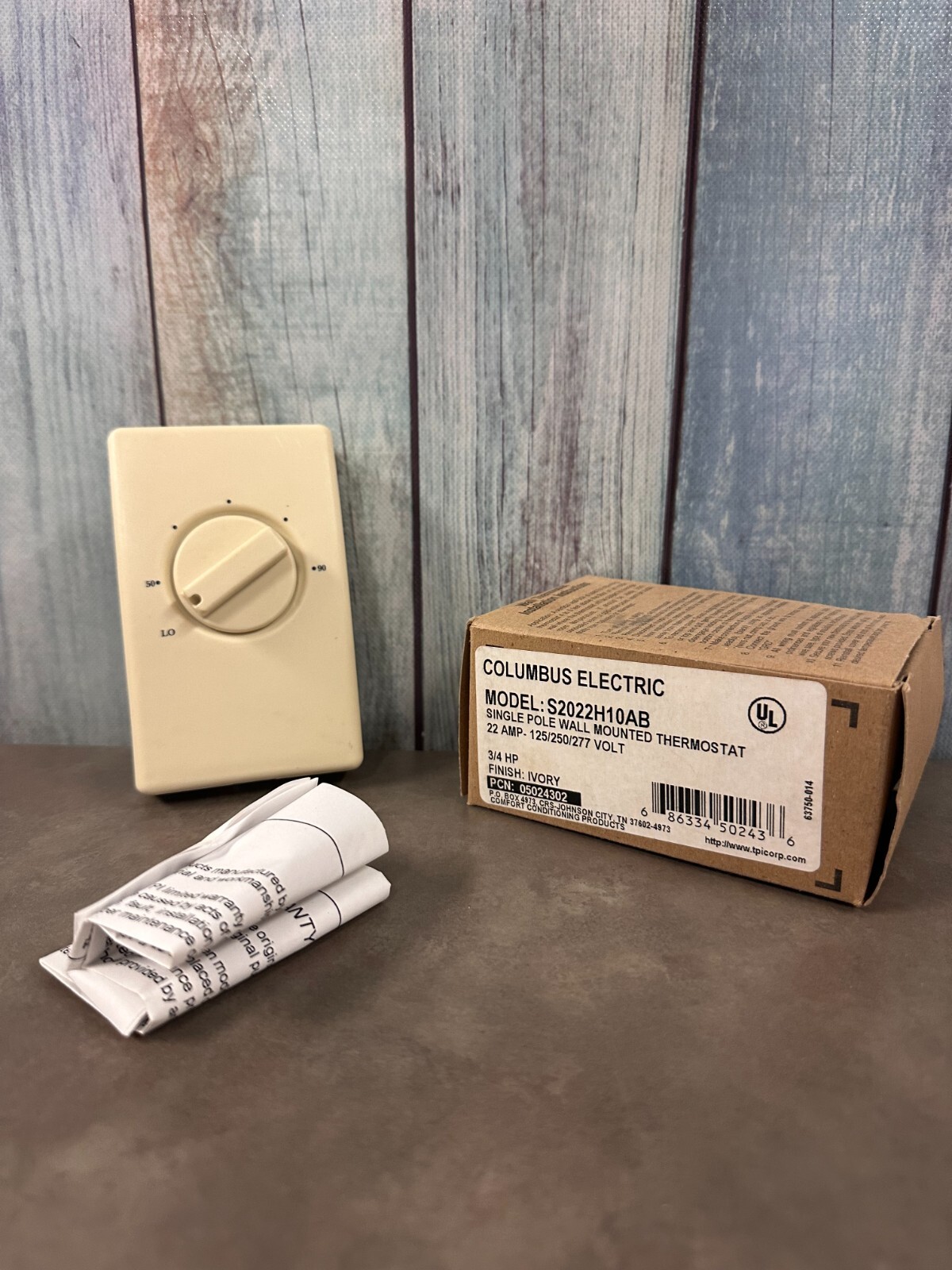 S2022H10AB Columbus Electric Single Pole Wall Mounted Thermostat L37-495