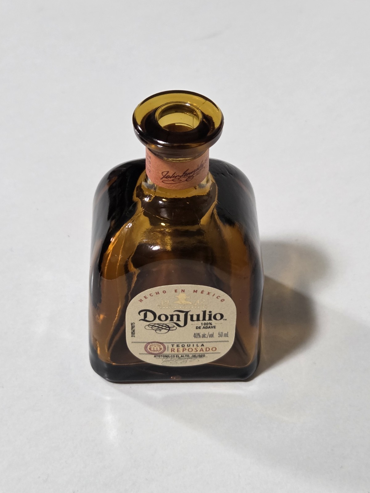 Empty Tequila Don Julio Reposado Mini Bottle 50mL Brown Glass