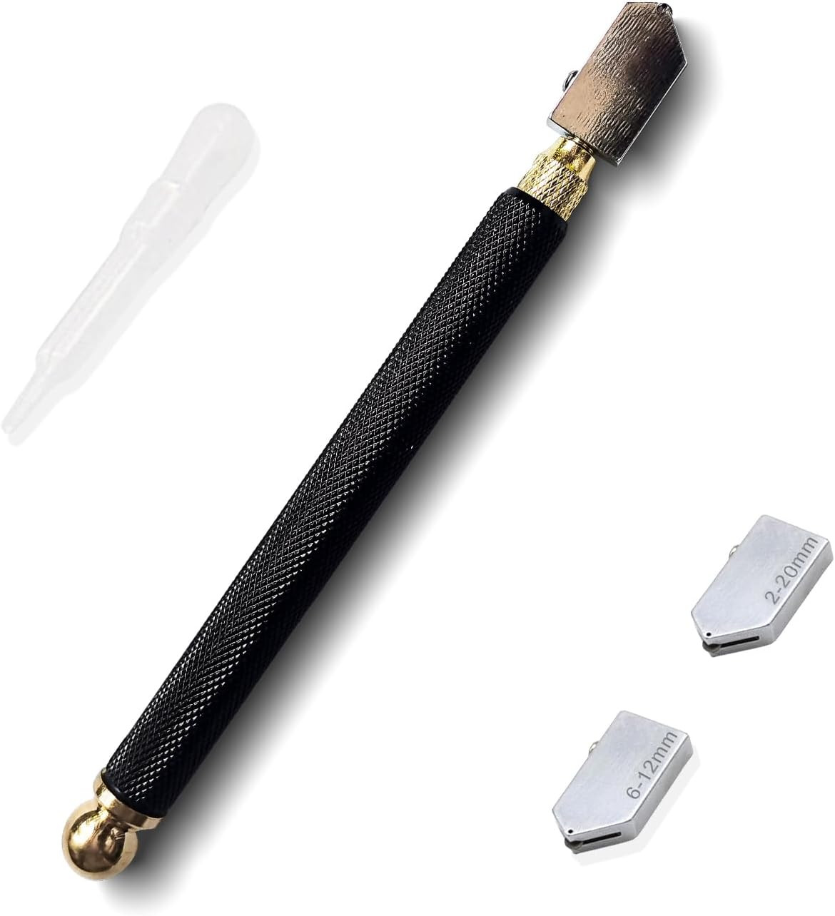 Glass Cutter 2Mm-20Mm, Professional Carbide Tungsten Glass Cutters Tools, Brass
