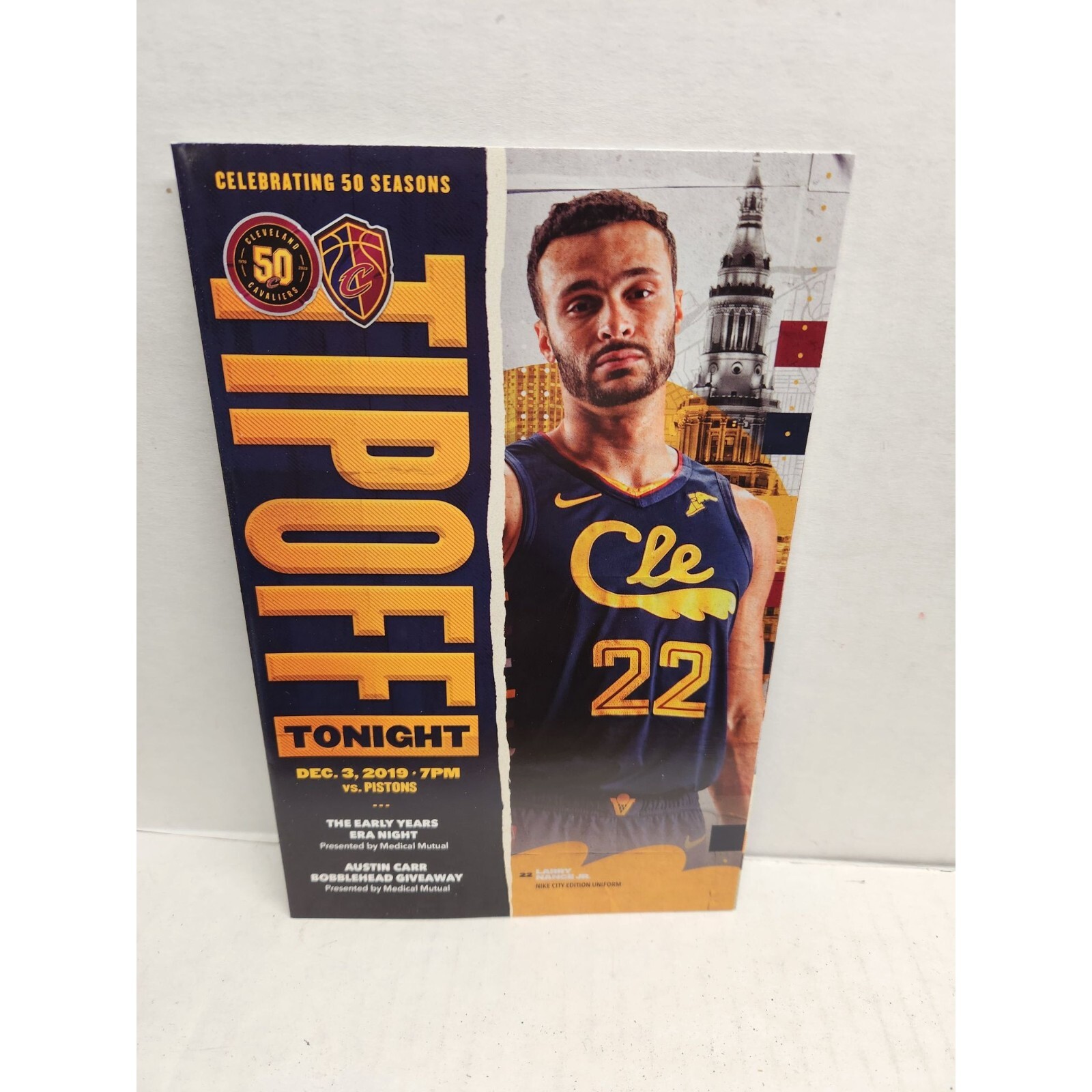 Cleveland Cavilers Tipoff Tonight Sports program-December 3 2019 Vs. Detroit Pis