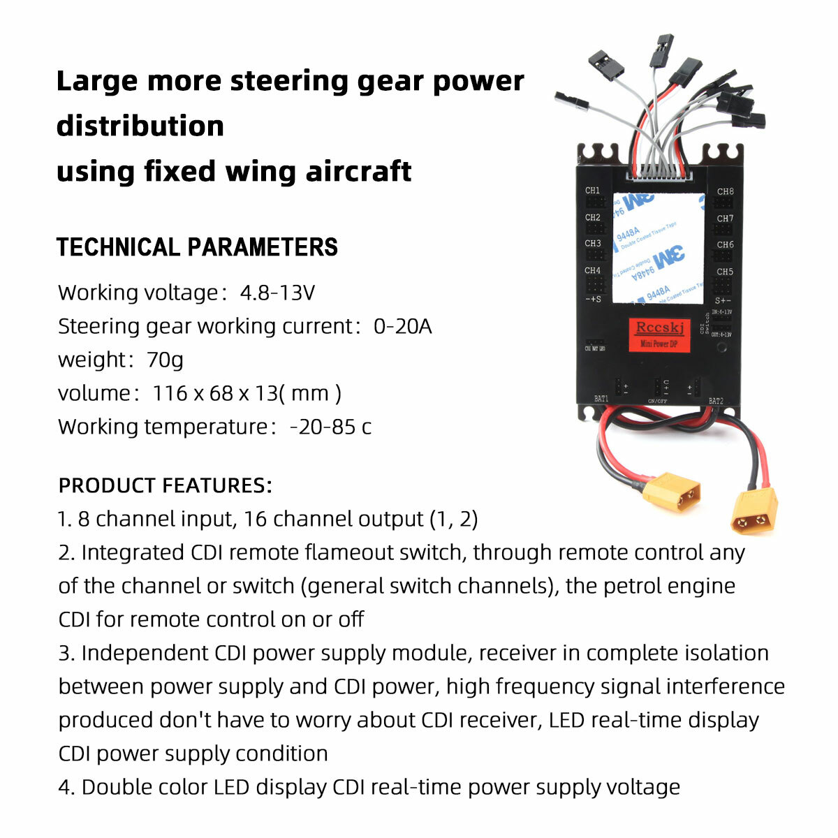 Mini Power DP Servo Section Board Integrated CDI power Distributor for RC plane