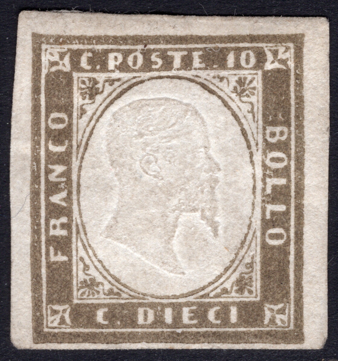 ITALIAN STATES SARDINIA GRIGIO BISTRO SCURO  CLASSIFICATION HELMUTH AVI 14Cf