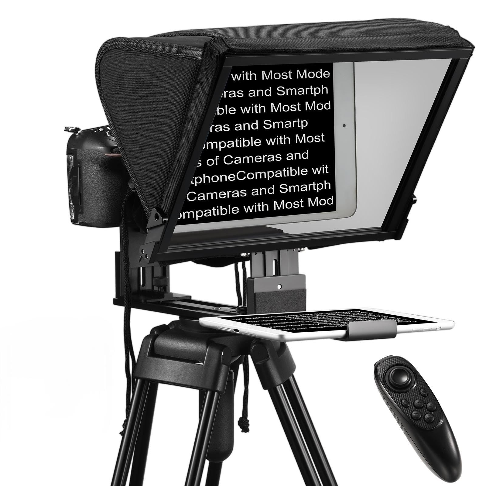 TX12P Teleprompter with Remote App Control, 14inch Metal Teleprompter，with iP...