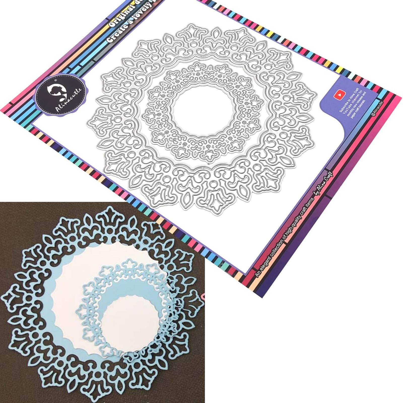 Alinacutle 4pc Vintage Doily Dies Die Cuts for Card Making,Metal Cutting Die ...