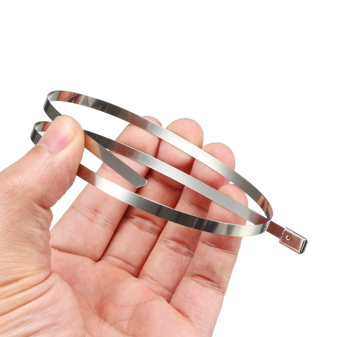 24 Inches Stainless Steel Cable Zip Ties Multi-Purpose Metal Exhaust Wrap, 50pcs