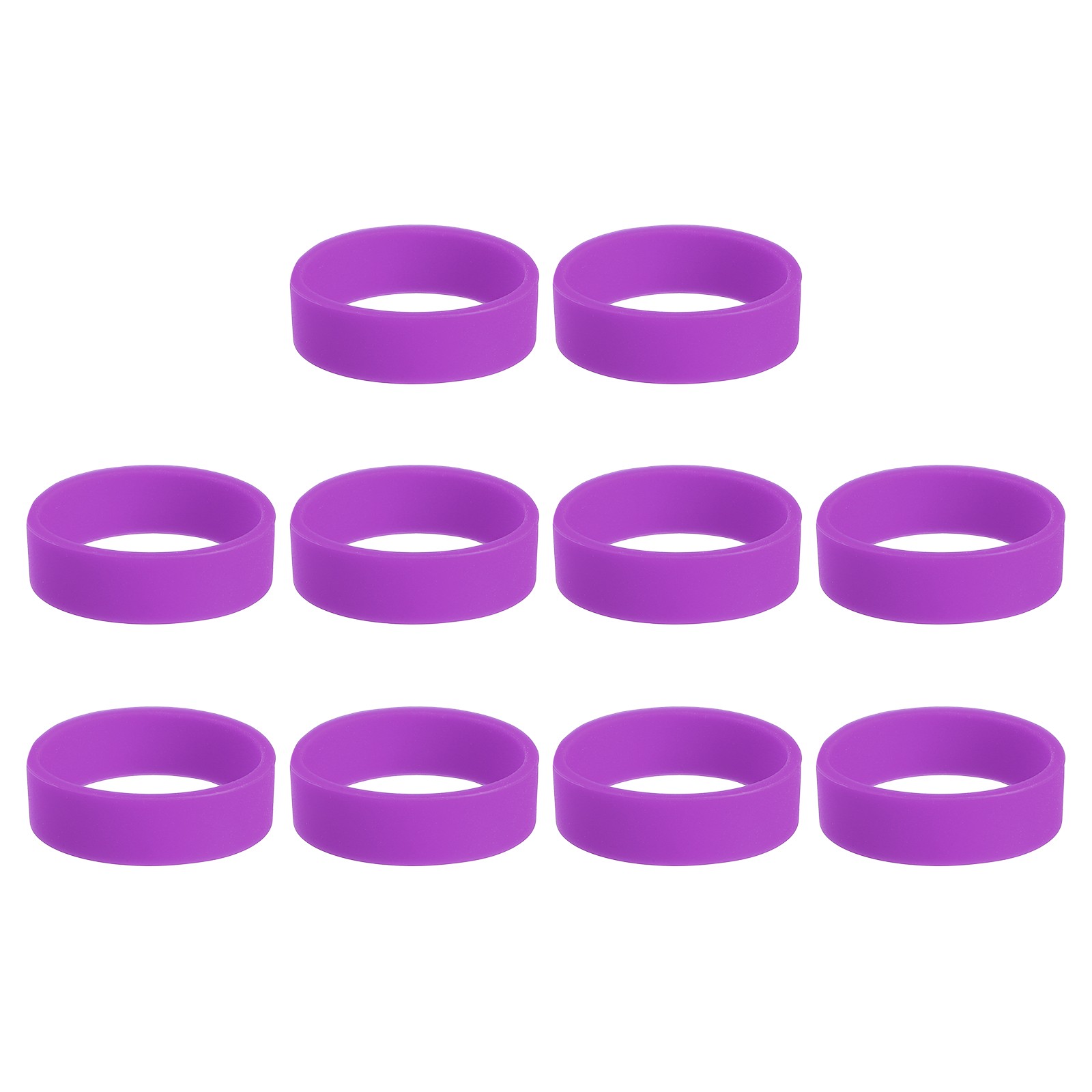 10Pcs Silicone Rubber Bands Non-slip 1.22 Inch Flat for Books, Purple