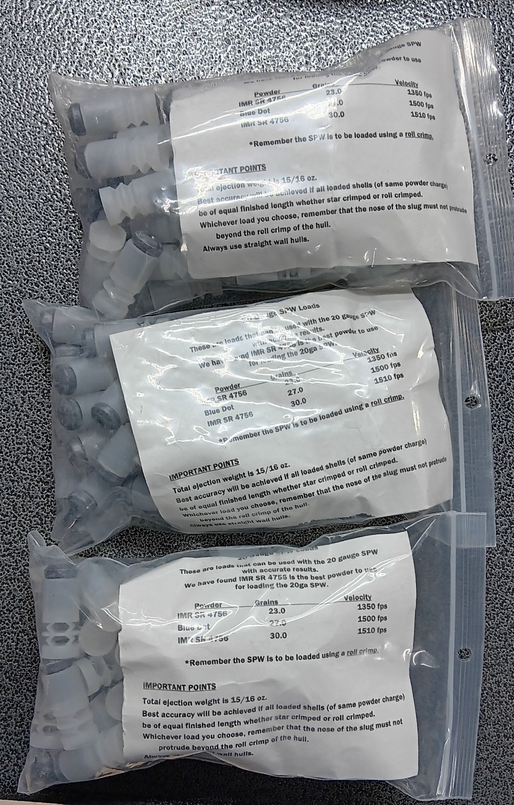 SPW Hammerhead 20 Gauge Sabot Slugs Reloading 130 ct.