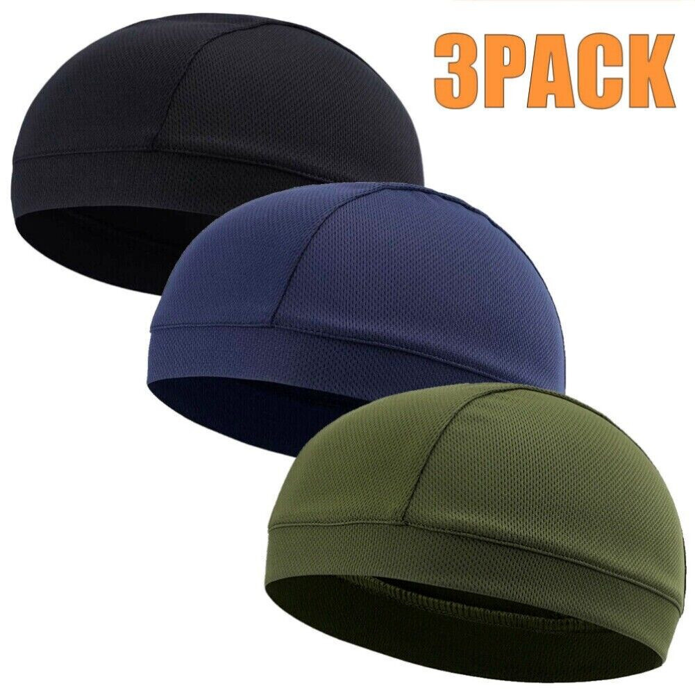 3PCS Cooling Skull Cap Helmet Liner Summer Quick Drying Cycling Sport Beanie Hat
