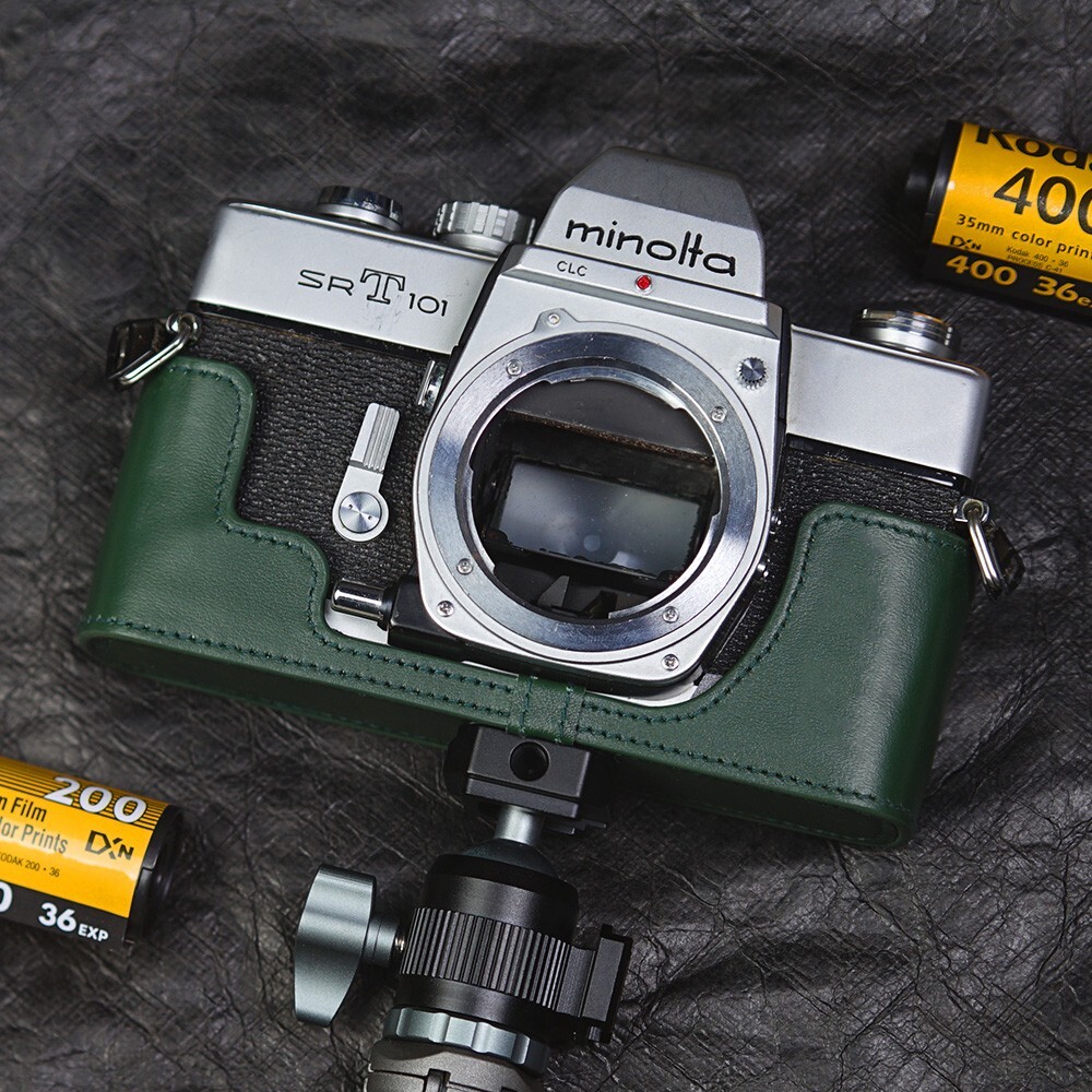 For Minolta SR-T 101 Film Camera Case Real Leather Half Camera Case Bag Cover