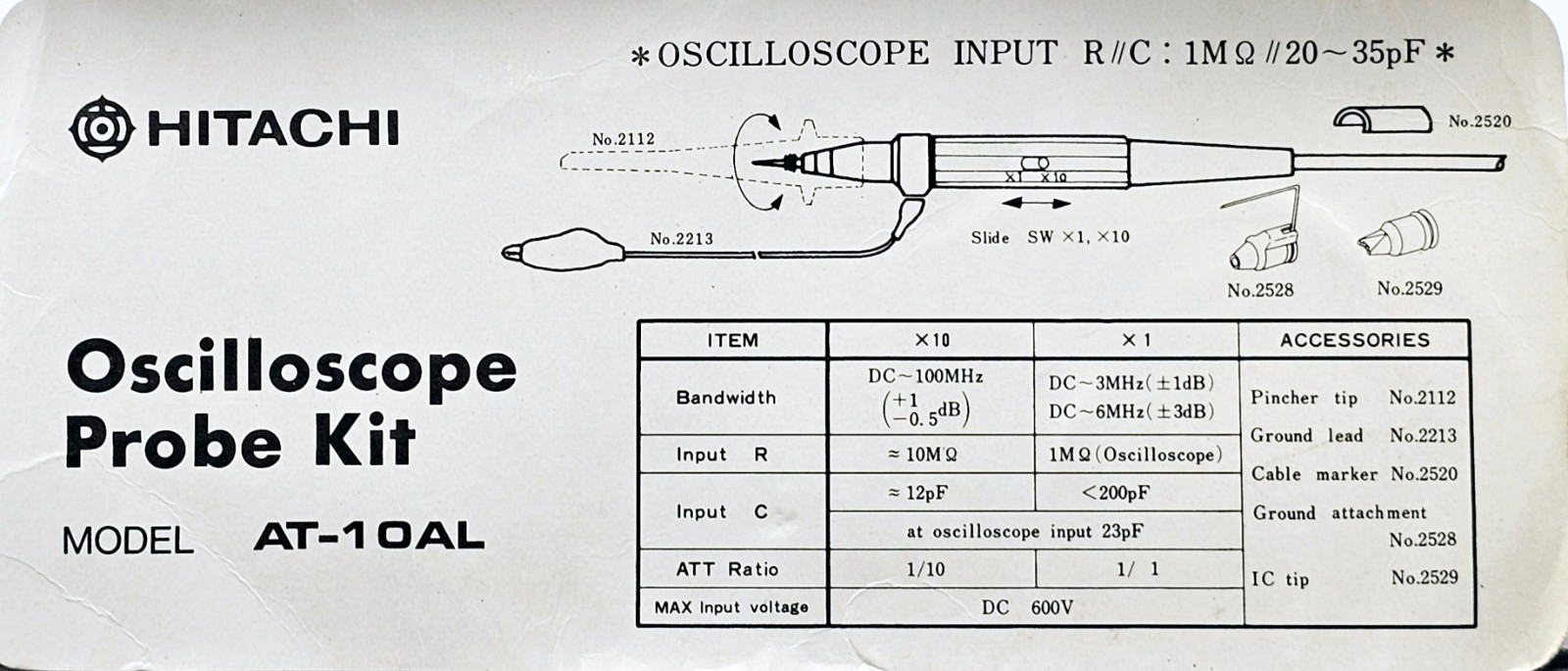 HITACHI V-509 50MHZ OSCILLOSCOPE