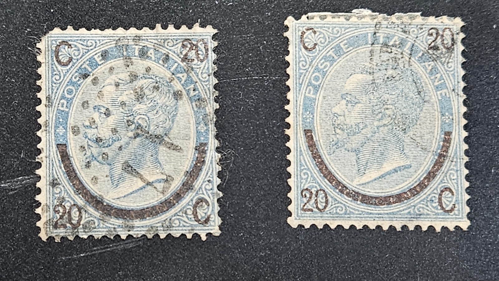 Italy Stamp Sc 34, 34b, 20c King V. Emanuele II, Used VF CV$10.00 (AS)