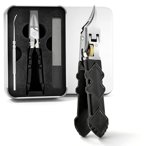 Black Anti-Slip Grip Gear Lock Nail Clipper, Anti-Slip Grip Gear Lock Nail