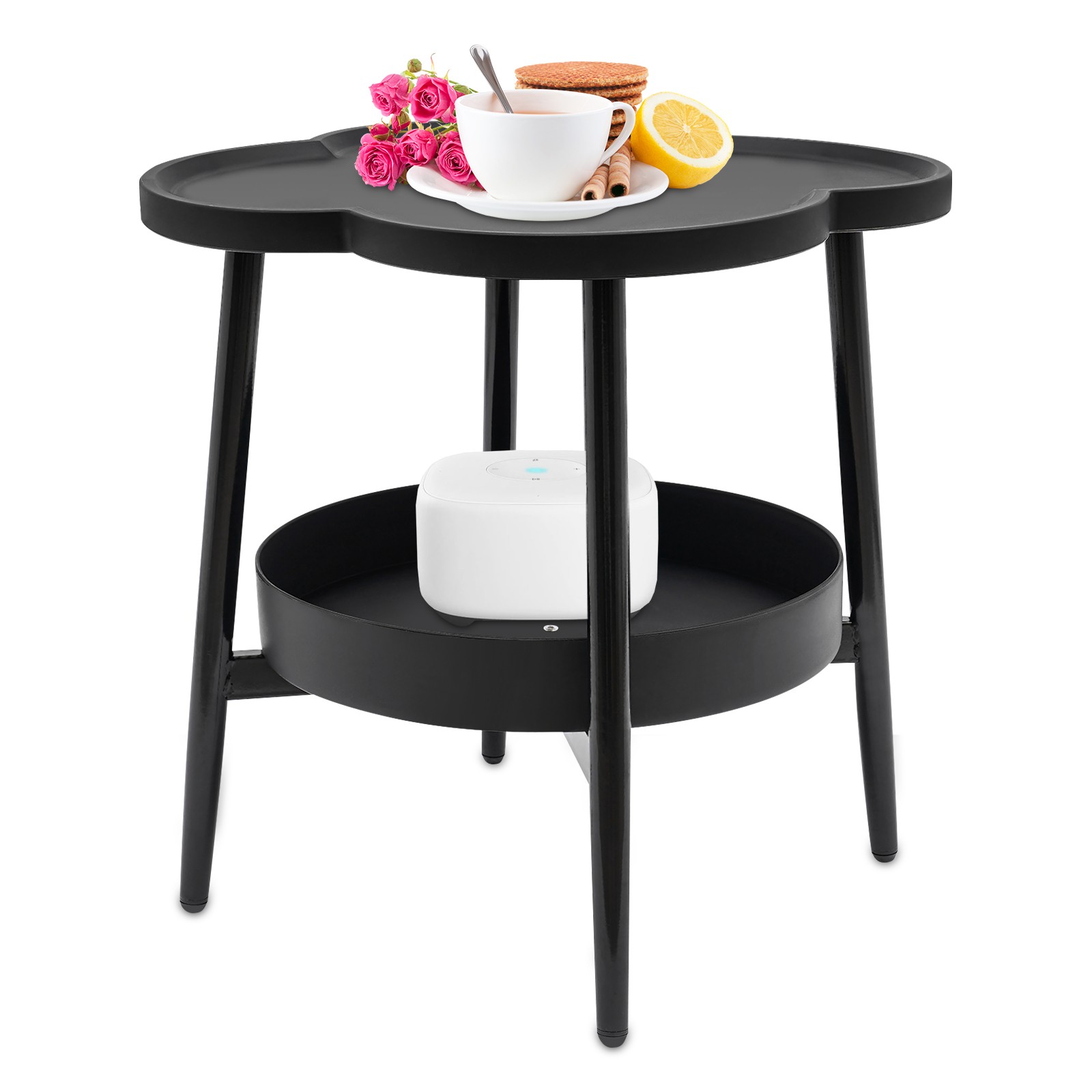 End Table 110LBS Heavy Duty Anti Slip Coffee&Tea Table, Sofa Side Snack Table