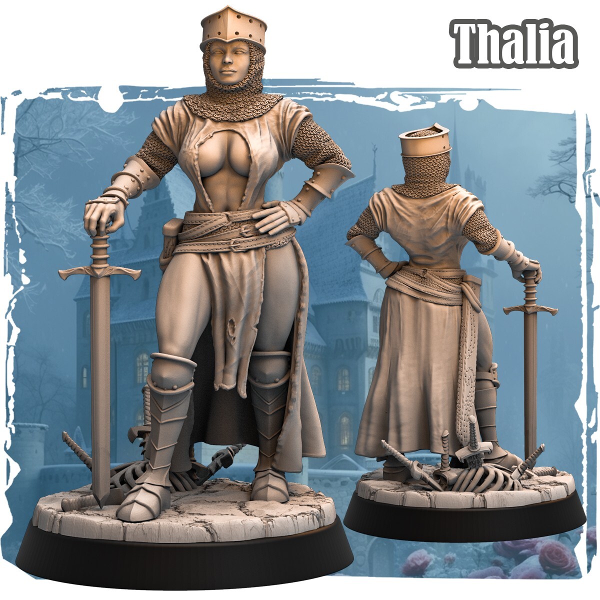 Dungeons & Dragons Playable Character Female Human - Thalia - Paladin, Warrior