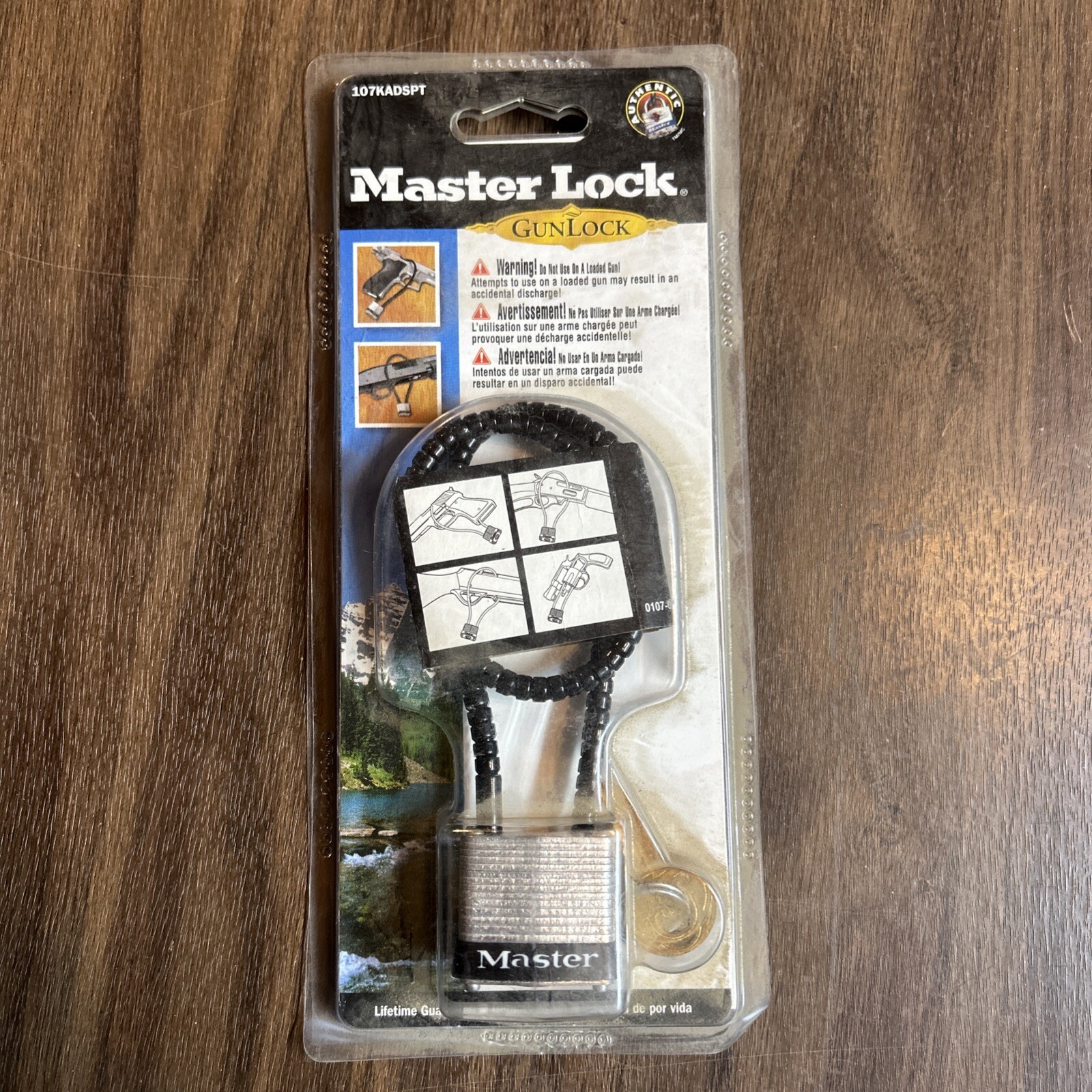 Master Gun Lock 107KADSPT Steel Padlock +Keys Braided Steel Cable FREE SHIPPING