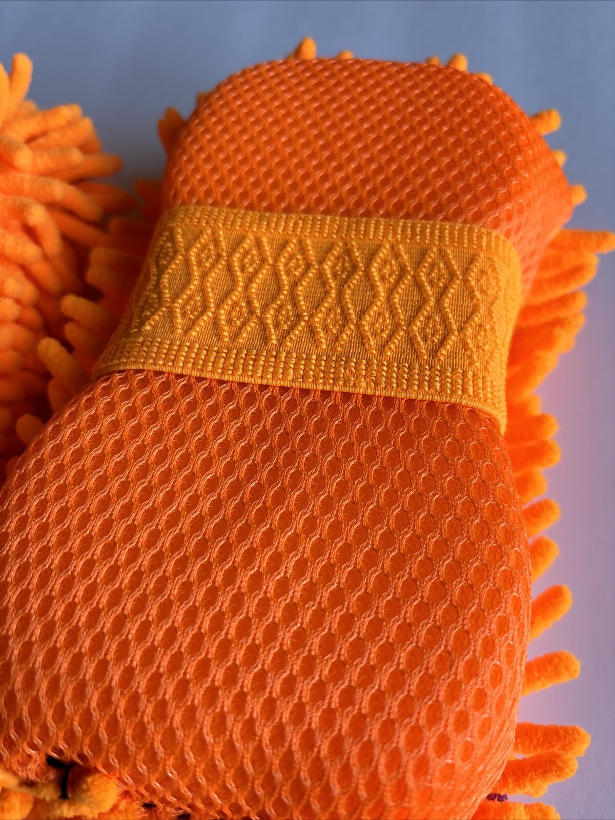 2-pcs Orange Car Wash Washing Microfiber Chenille Mitt Auto Cleaning Glove Dust