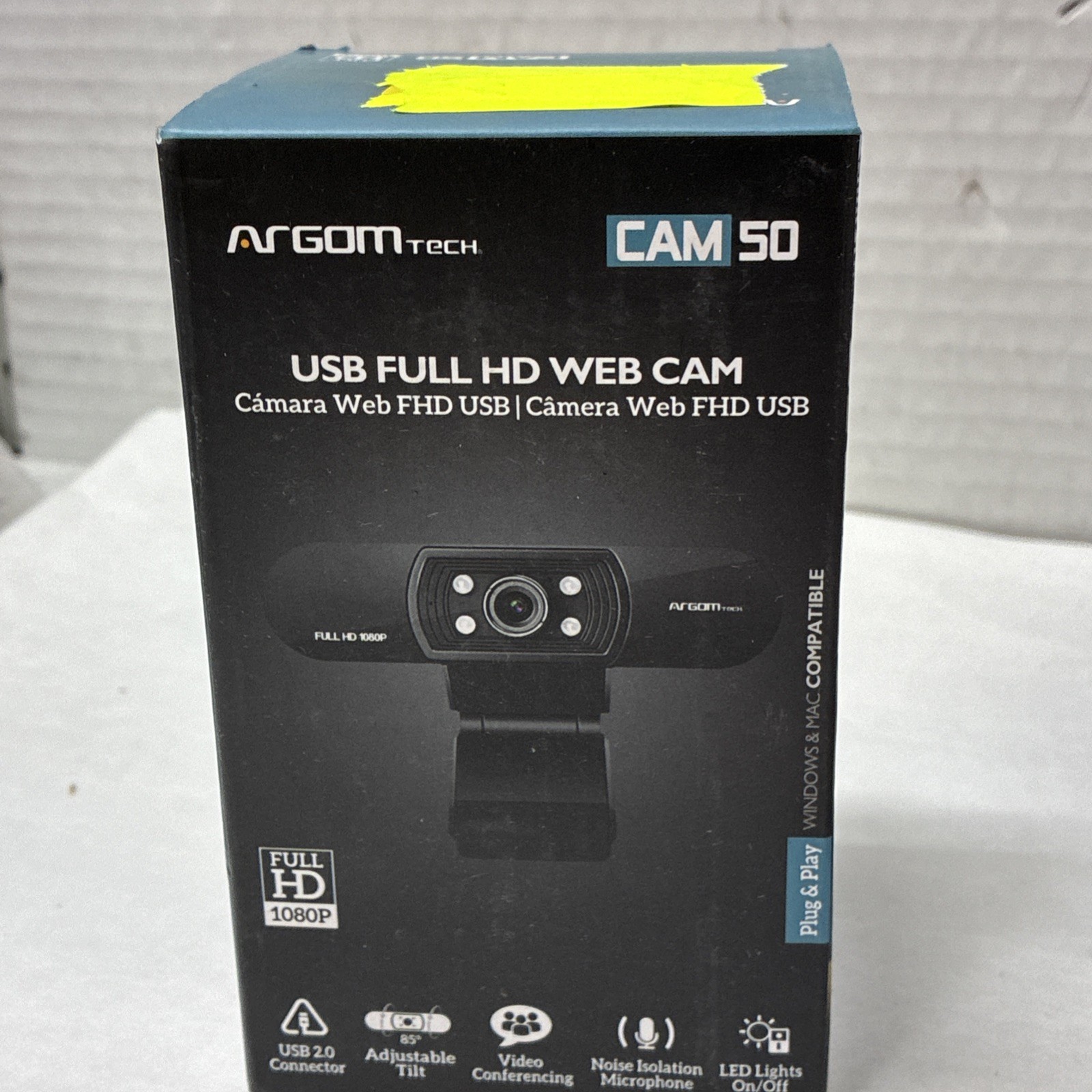 Argomtech ARG-WC-9150BK Cam 50 USB Full HD 1080p Webcam Black