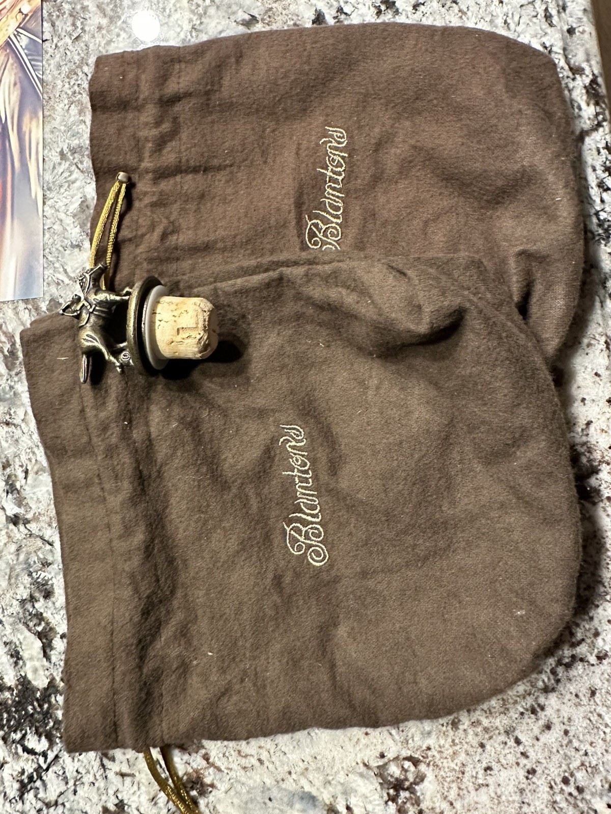 Blanton's Bourbon WHISKEY BOTTLE BROWN FELT DRAWSTRING BAGS   Set 2