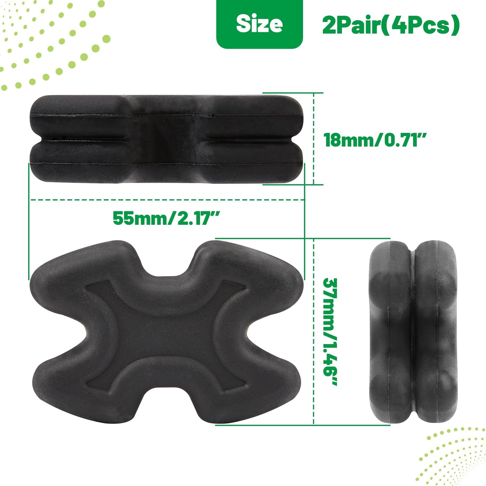 Omoojee 4 PCS Bow Limb Dampeners for Compound and Crossbow, Archery Black