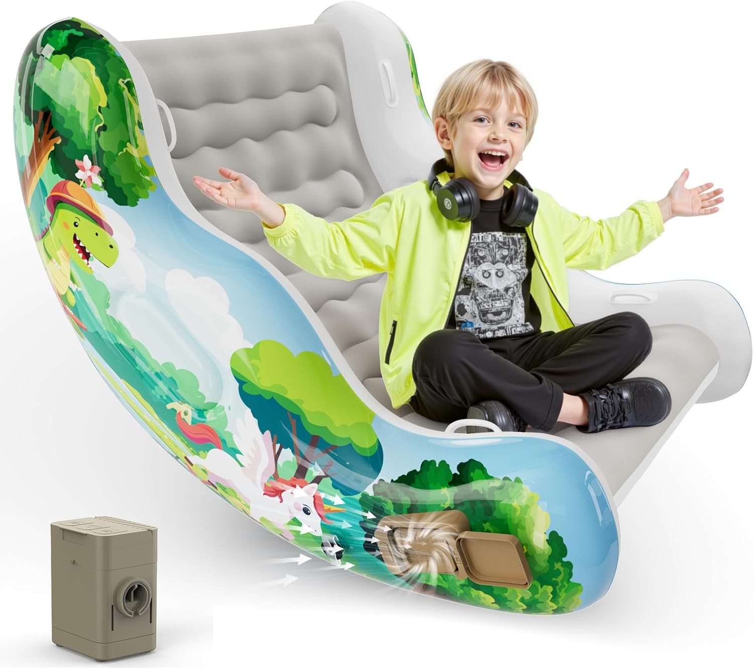 Sensory Chair for Kids, Inflatable Rocking Chair,Air Cloud Rocker for Toddler
