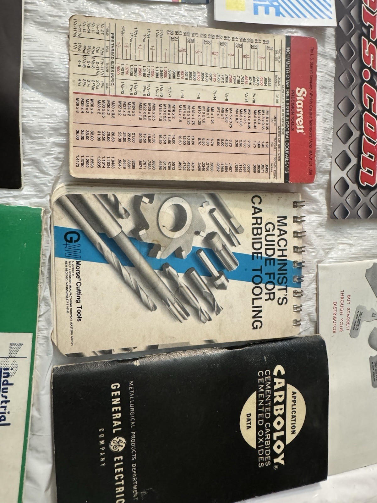 Machinist Reference Lot Starrett Charts Thread Guides Micrometer Reference