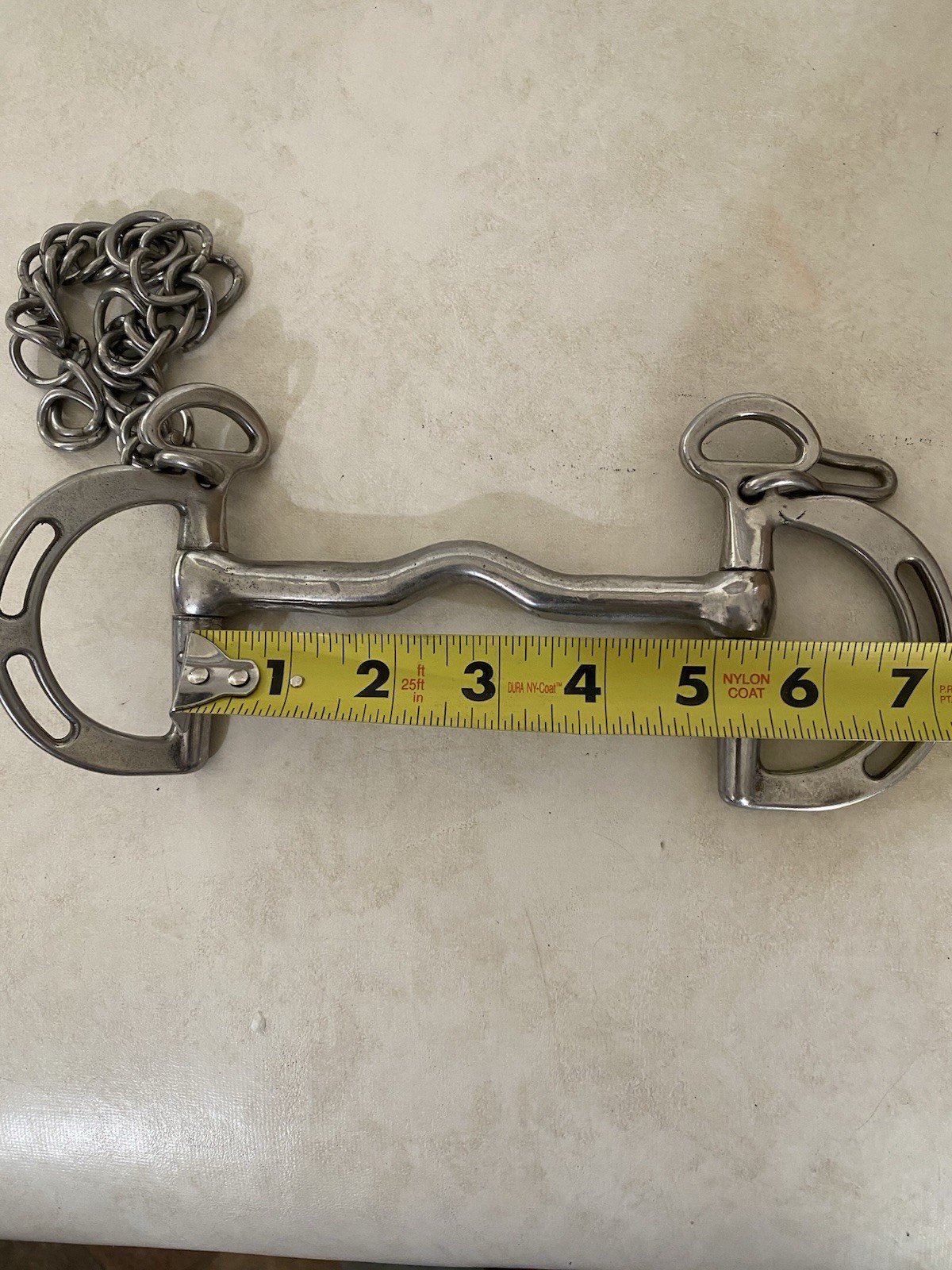 Stainless Steel Kimberwick Bit. Classic Slight Curb Mouth. Curb Chain And Hooks.