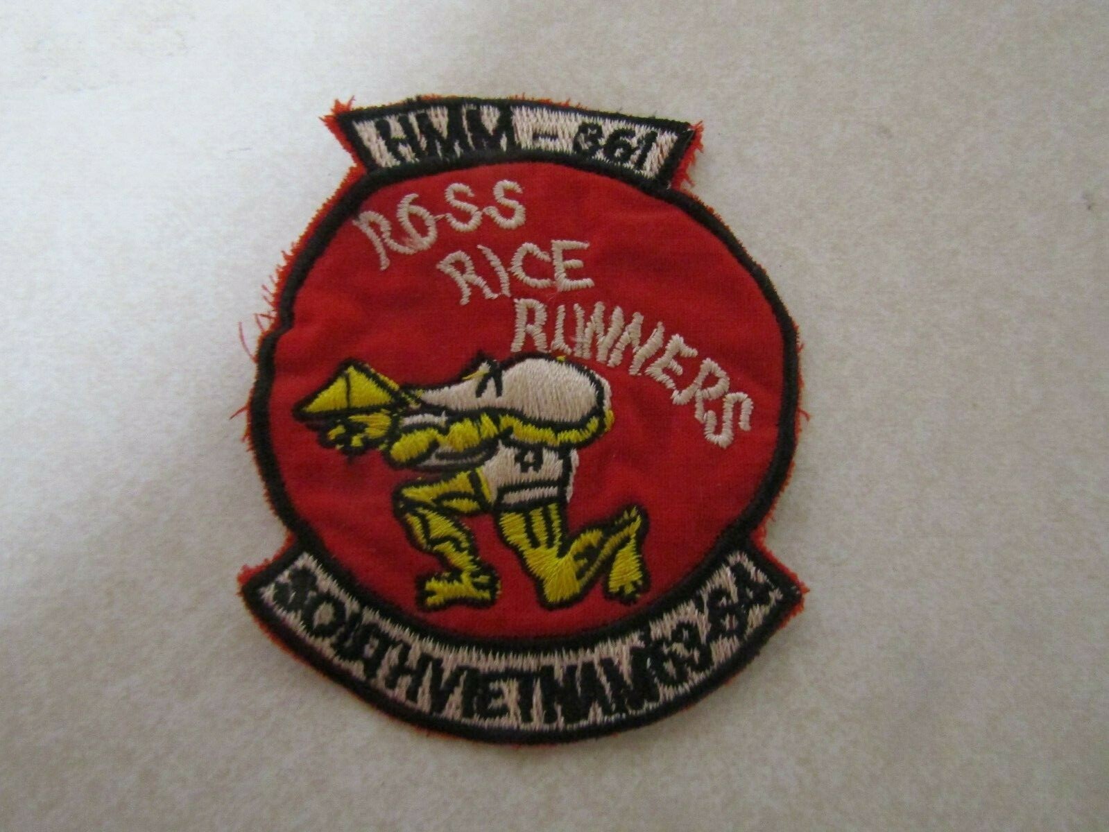MILITARY PATCH OLD VIETNAM ERA HMM-361 ROSS RICE RUNNERS SOUTH VIETNAM