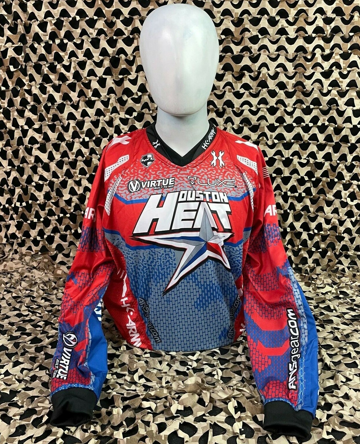 NEW HK Army Freeline Paintball Jersey - Houston Heat Home - Red/Blue - XL