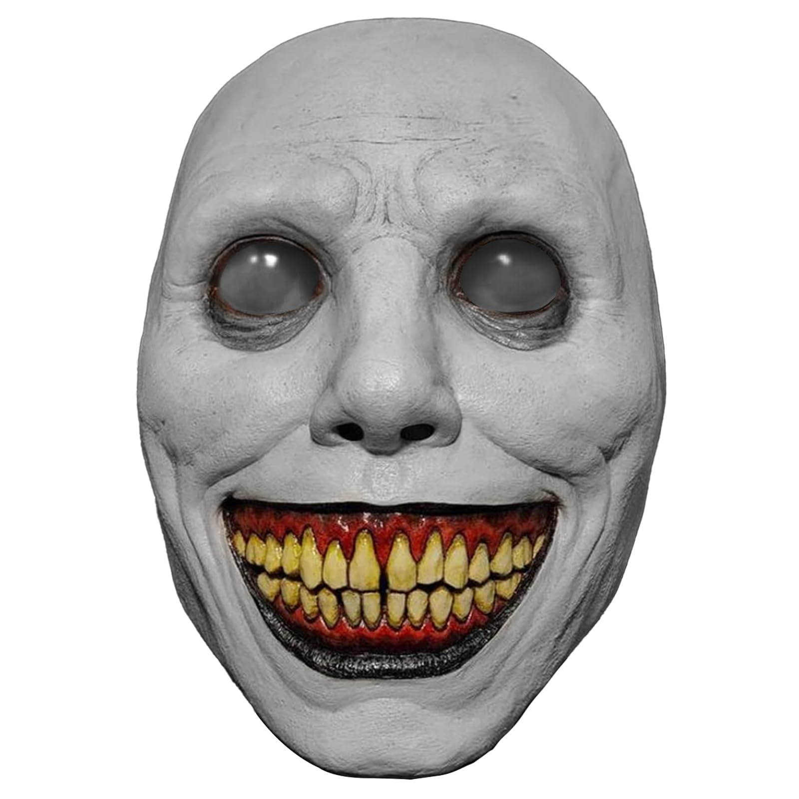 ERCAUX Scary Halloween Mask - Realistic Natural Latex Creepy Standard, White