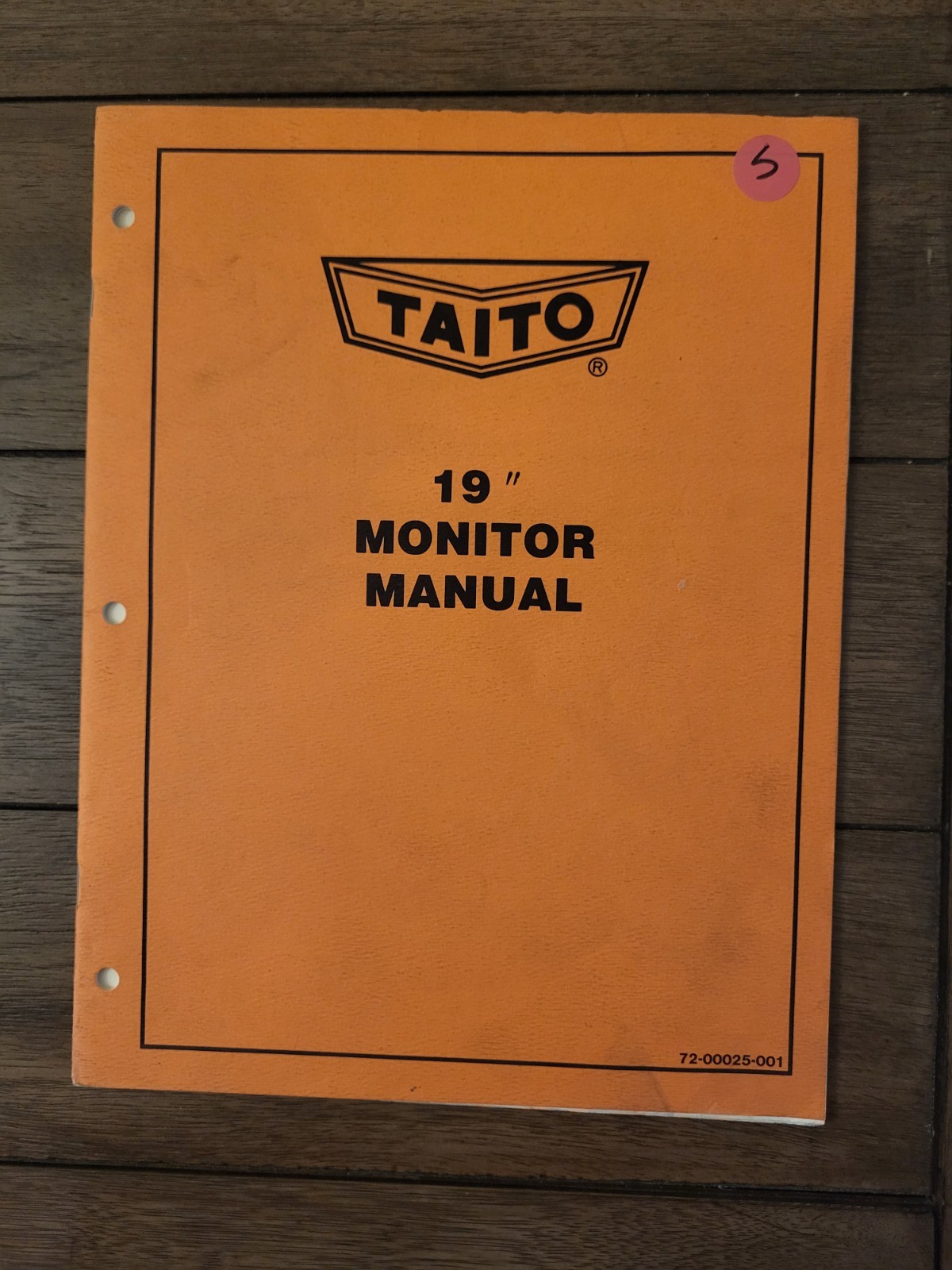 Taito 19” MONITOR Manual Original Vintage Arcade game  Video Monitor