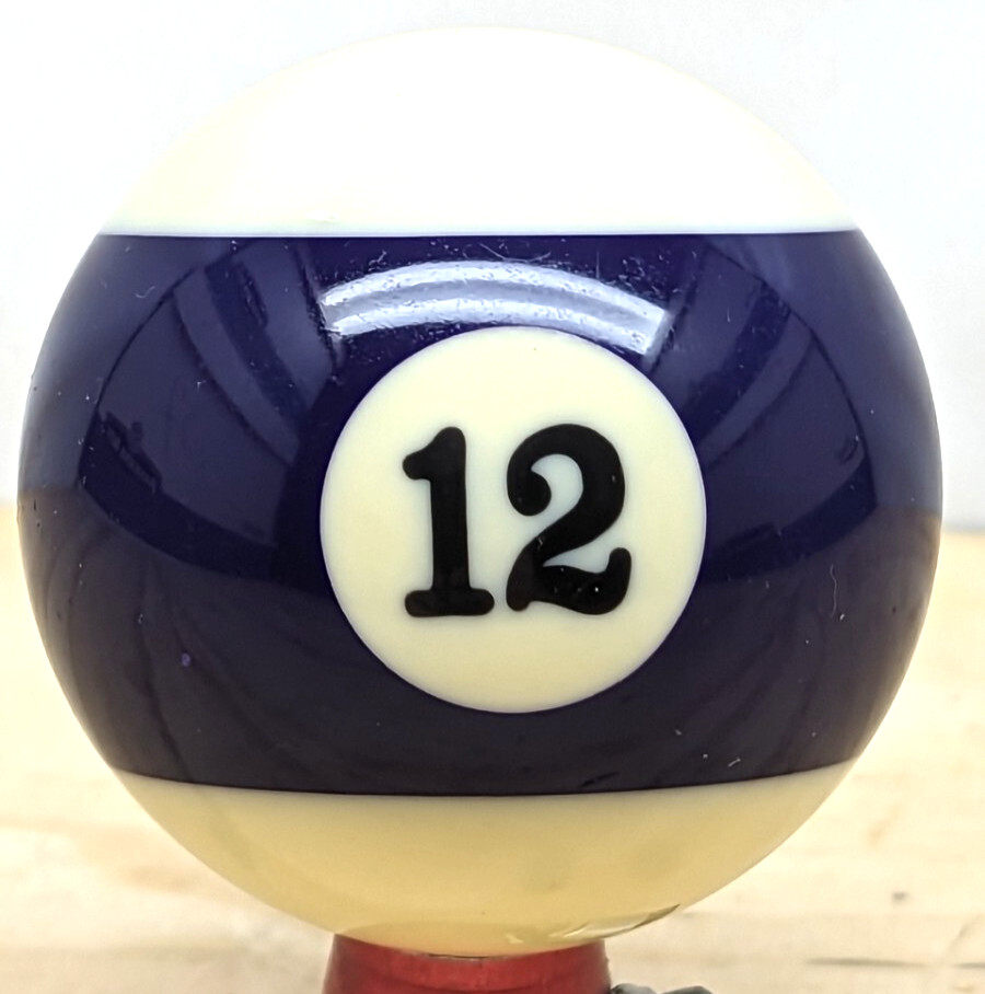 Pool ball #12 ball purple and white and black  2.25" diameter