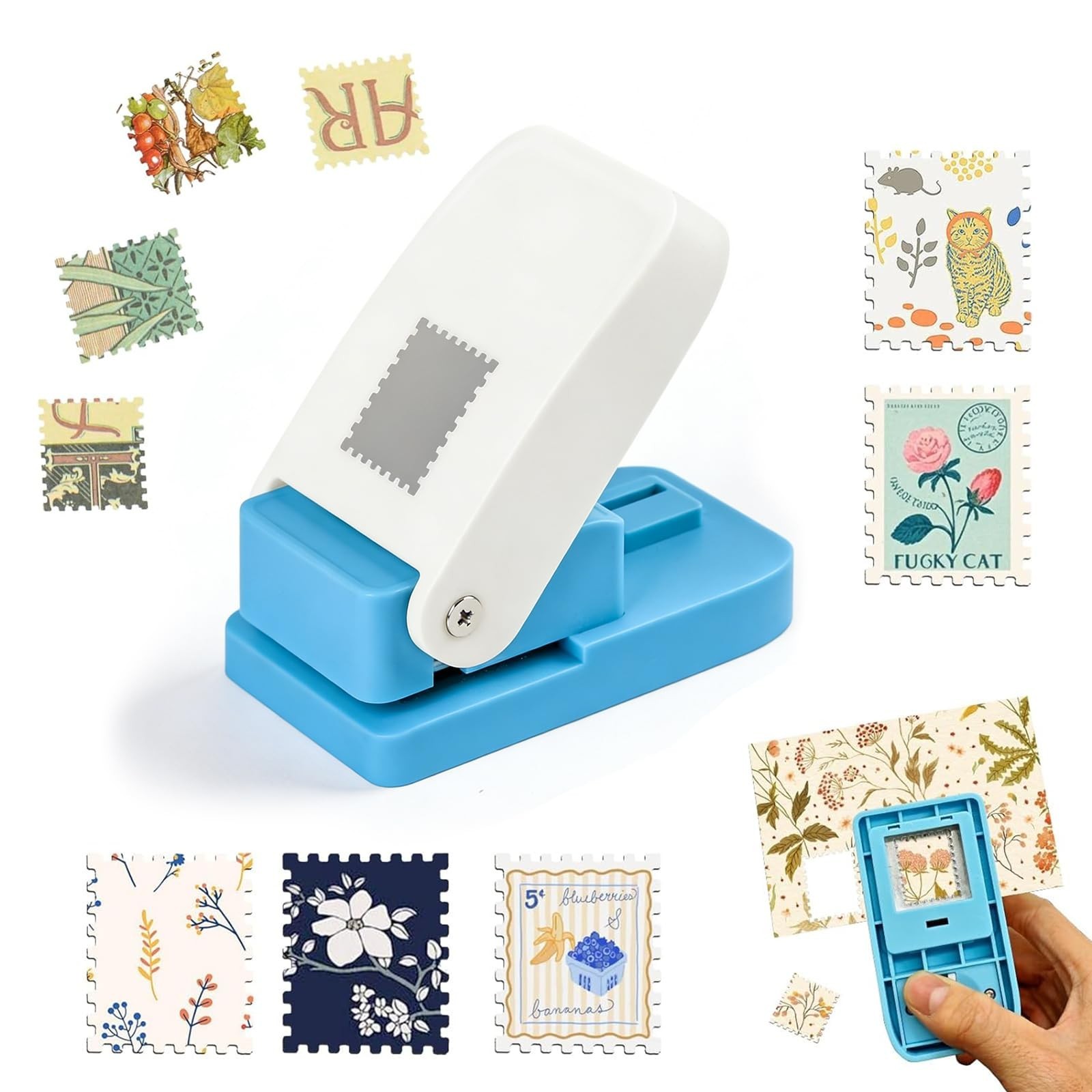 Stamp Punch,1x0.8 Inch Postage Stamp Puncher for Scrapbooking, Stamp Shaped P...