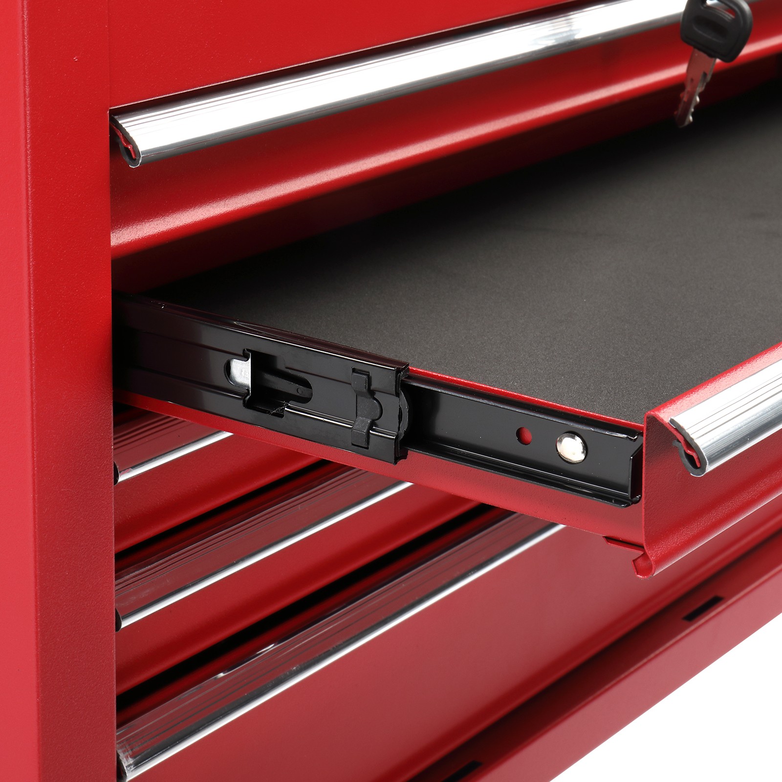 Red Tool Chest Steel Tool Storage Box with 5 Drawers & Locking System & Keys NEW