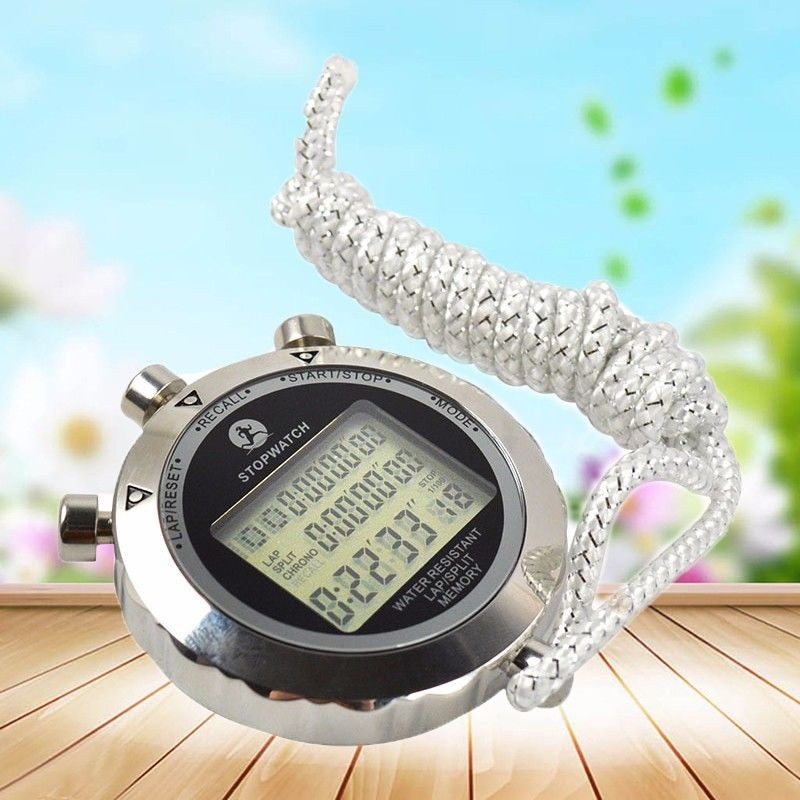 Antimagnetic Chronograph Metal Digital Timer Stopwatch Sports Counter Waterproof