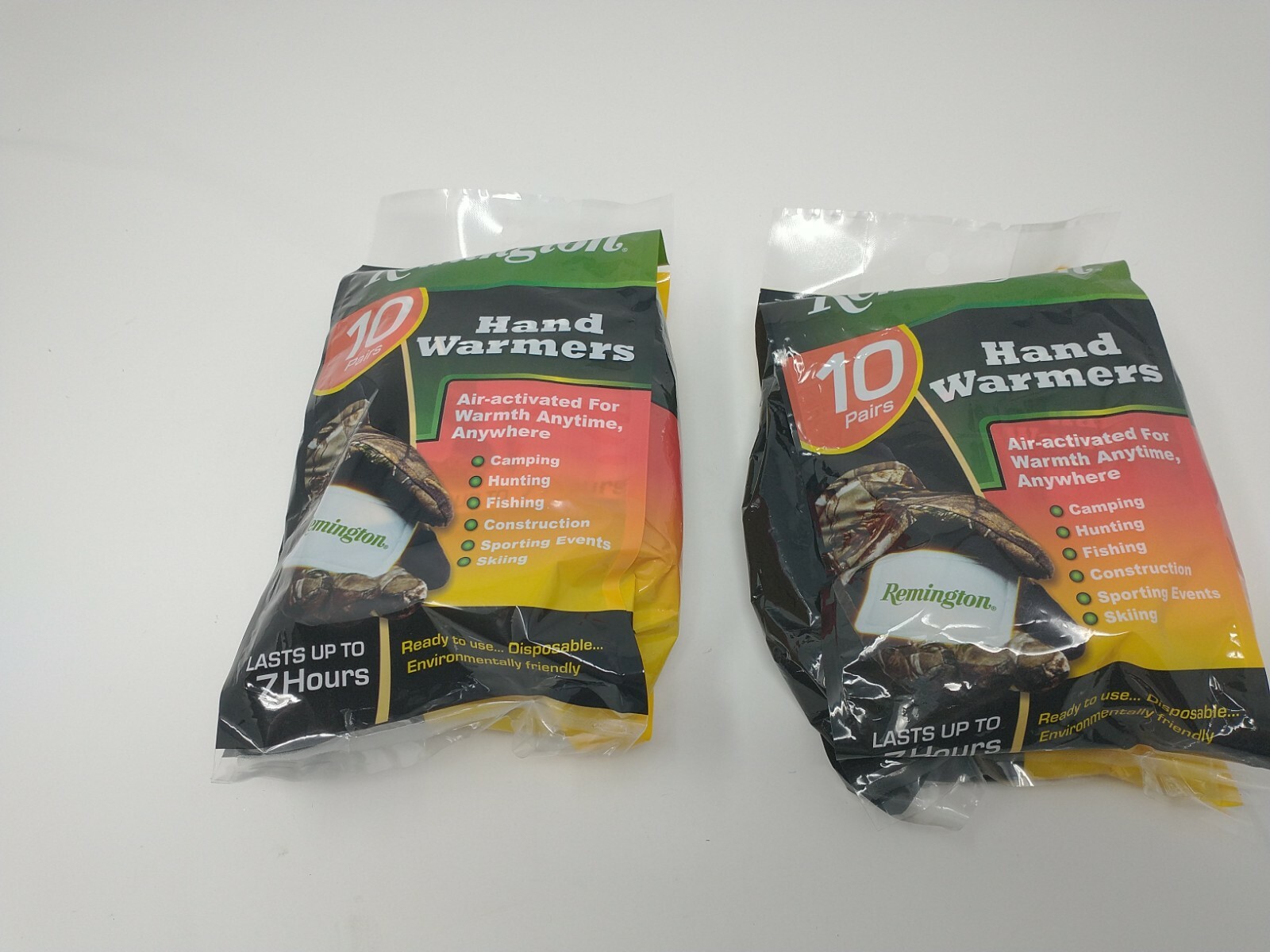 Lot of 2 Packs Remington Hand Warmer 10 Pairs 08/2018 Camp Hunt Fish Sports