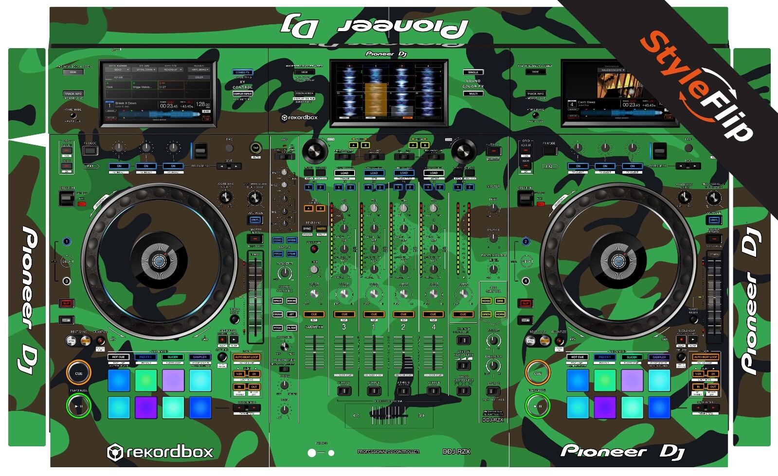 Pioneer DDJ-RZX | Green Camo | Protective Decal | StyleFlip Skins