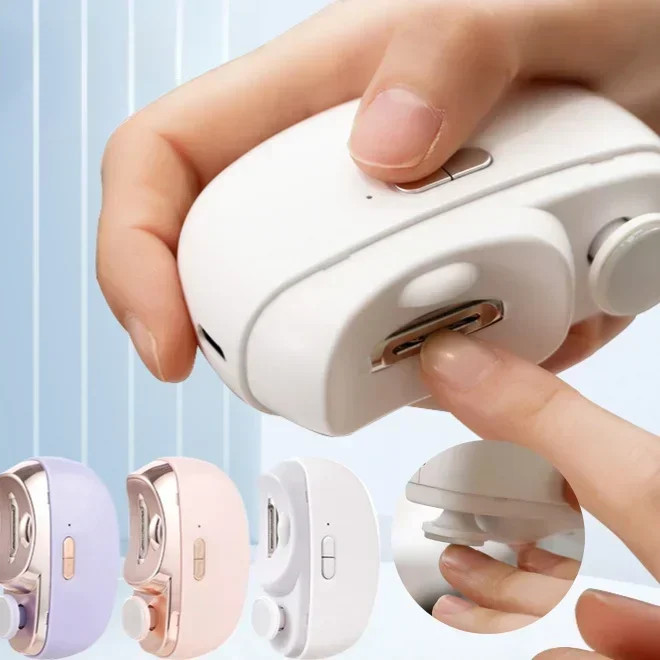 Electric Nail Clipper Grinding and Polishing with Light Automatic Nail Trimmer R