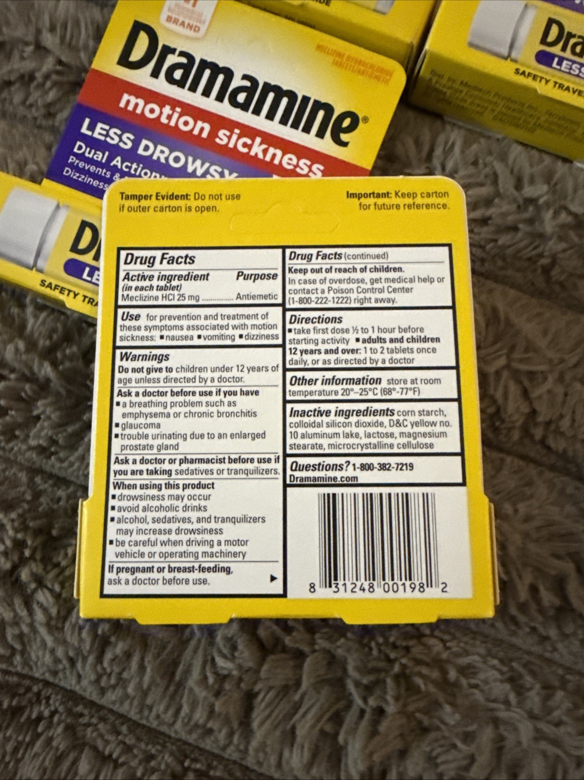 (6) Dramamine All Day Less Drowsy Formula | Motion Sickness Relief 8 Tablets