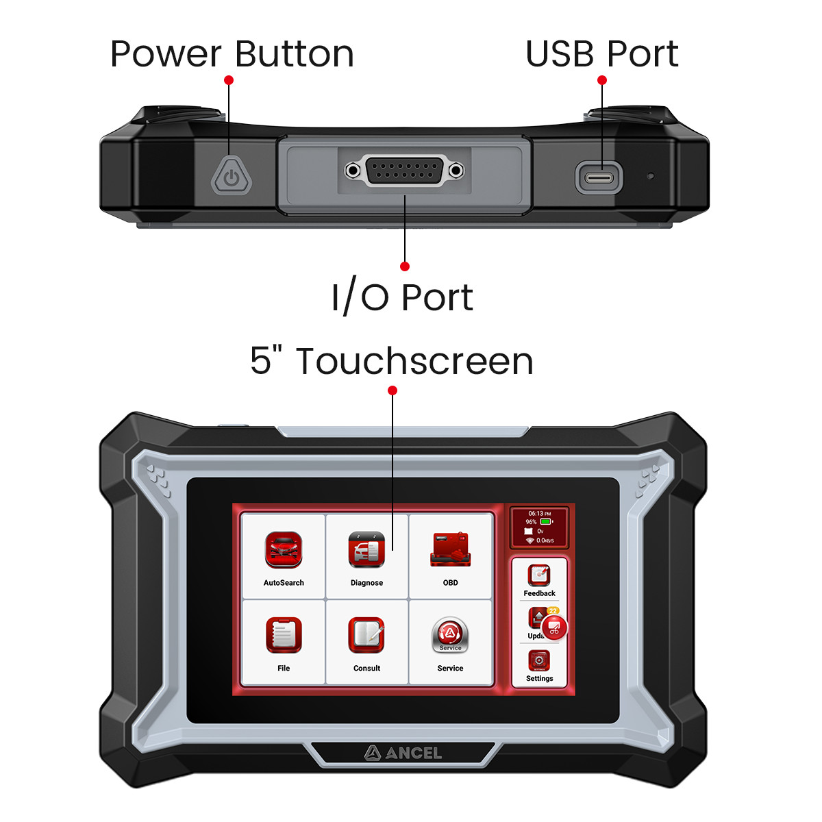ANCEL DS100 Auto OBD2 Car Diagnostic Scan Tool 7 Resets Throttle Relearn Tablet