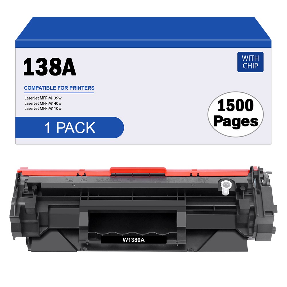 1PK 138A W1380A Compatible Black Toner Cartridge [with Chip] Replacement for HP