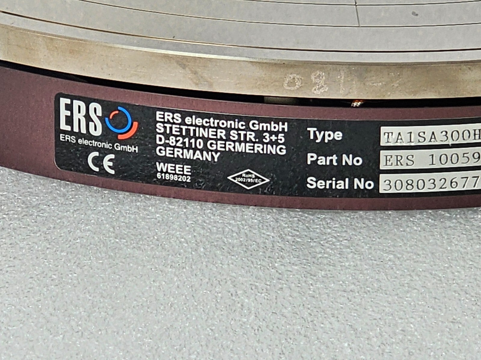 ERS electronic TA1SA300H Chuck System P/N ERS 100593R2