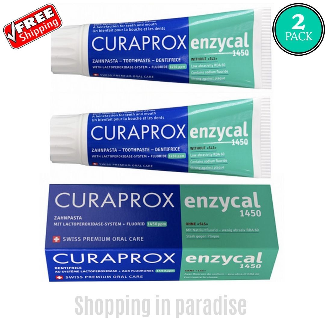 Curaprox Enzycal 1450 Gentle Toothpaste 1450ppm High Fluoride 75ml X 2 Exp3/2029