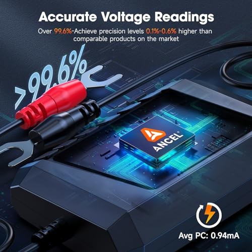 BM300 12V Battery Monitor, Bluetooth 4.0 Automotive Voltmeter with Black