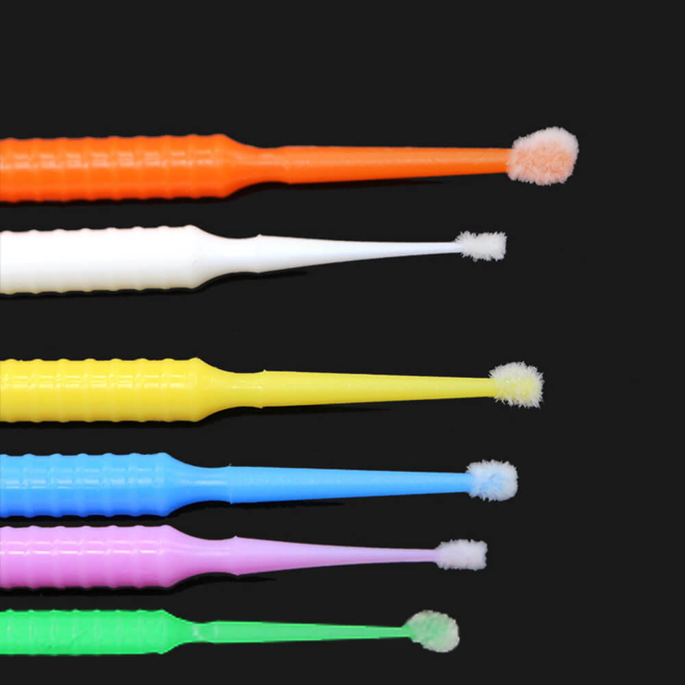 100pcs Disposable Micro Applicator Brushes, Dental Bendable Superfine Tip, White
