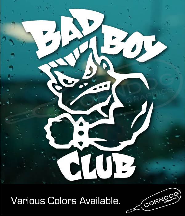 Bad Boy Club VINYL STICKER DECAL 90's CARS TRUCKS SURF CALIFORNIA BEACH